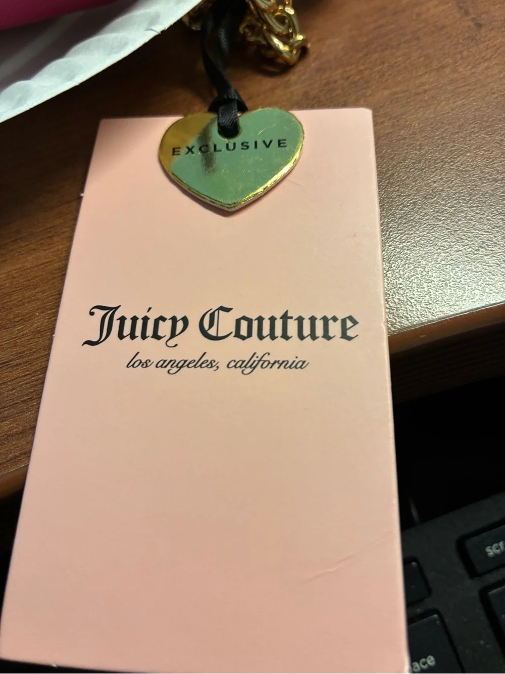 Juicy Couture Pink Embroidered Zip-Around Wristlet NWT